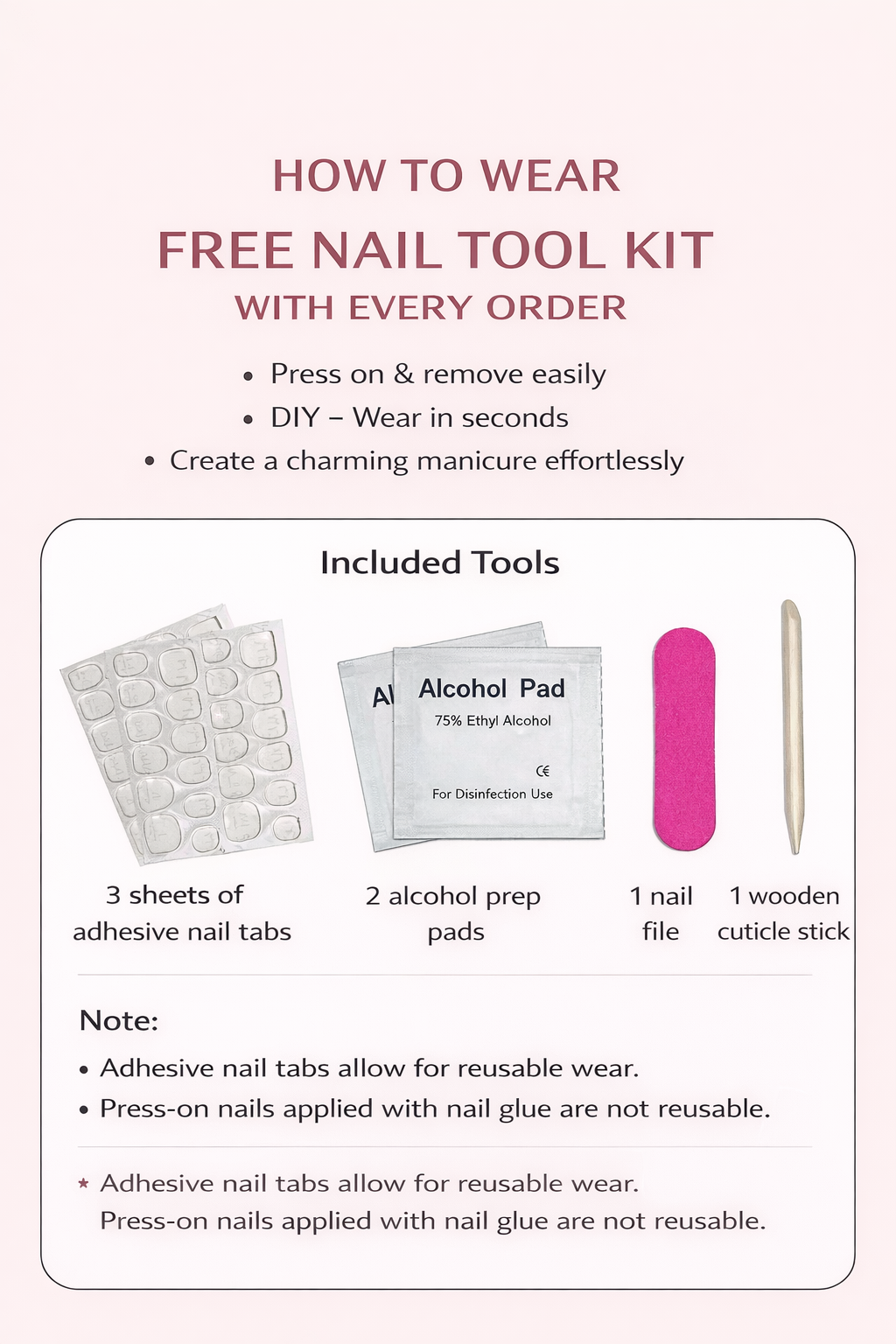 Pink Cute Character Press-On Nails | Handmade 3D Bow Pearl Fake Nails | Reusable Luxury Nail Set